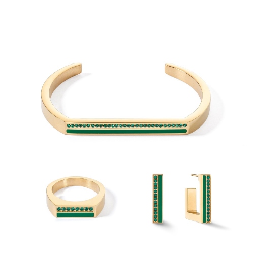 Фото Серьги Dark Green-Gold Coeur de Lion 0133/21-0549