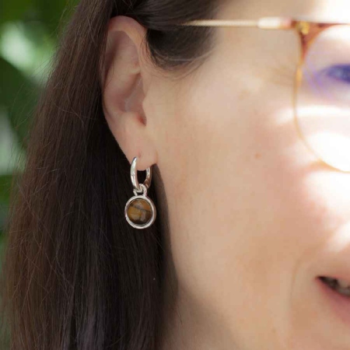 Фото Серьги TIGER EYE Elegia Fiore Luna LE1115 BR/S