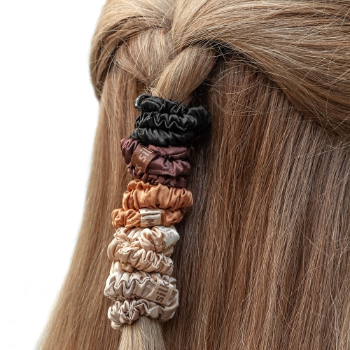 Набор резинок для волос 5 штук 100% шелк Fiore Luna SS1005.2 BR