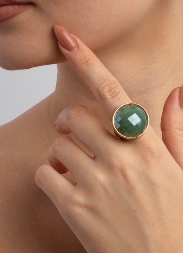 Кольцо pearl green quartz 16.5 мм Possebon K1155.16/16.5 G/G
