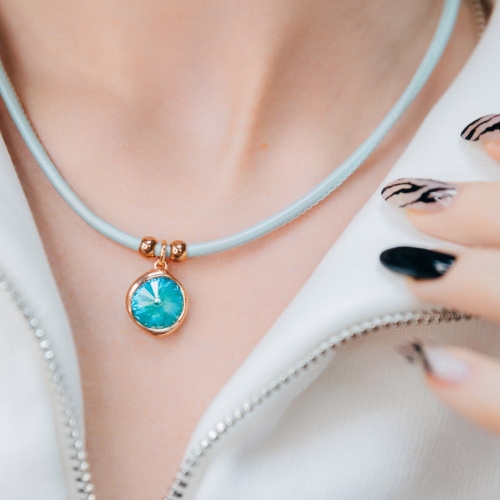 Фото Колье Aquamarine Kristal Fiore Luna B1902.M22 BL/S