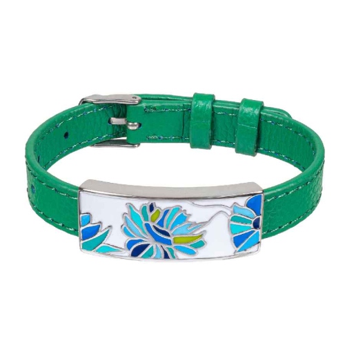 Фото Браслет на зеленом кожанном ремешке Fiore Luna Classic Fiore Luna CB03599-15A