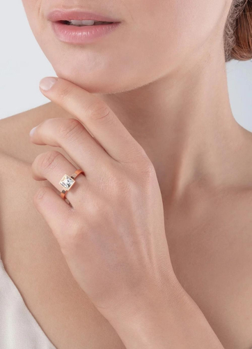 Фото Кольцо Brilliant Square Rose Gold 19 мм Coeur de Lion 0500/40-1822 60