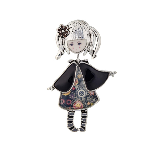 Брошь Девочка в манто