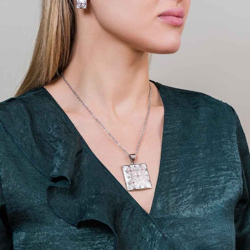 Фото Колье ENAMEL ROSE Art Deco Fiore Luna BP03194-3 R/S
