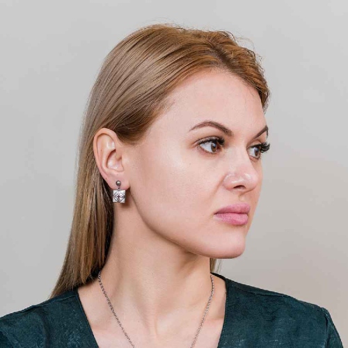 Фото Серьги ENAMEL ROSE Art Deco Fiore Luna AE03194-3 R/S