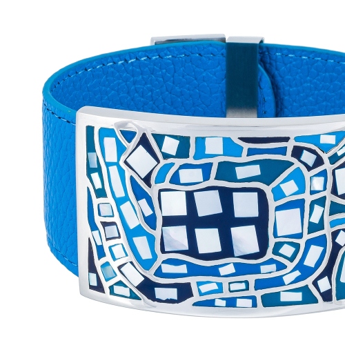 Браслет на голубом кожаном ремешке Fiore Luna CB00100-3