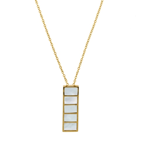Фото Колье Пирамида SHELL WHITE Art Deco Fiore Luna BP02788-7 BW/G