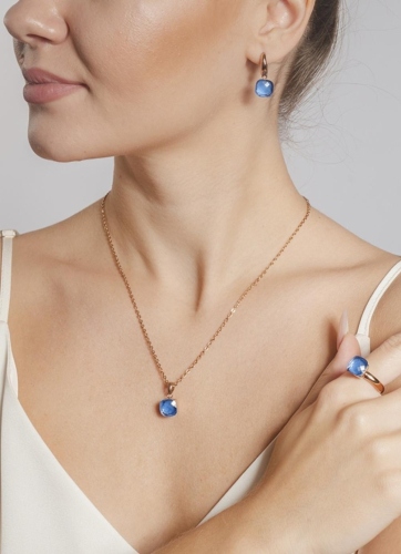 Фото Кольцо Firenze light sapphire 18.5 мм Qudo 611019 BL/RG