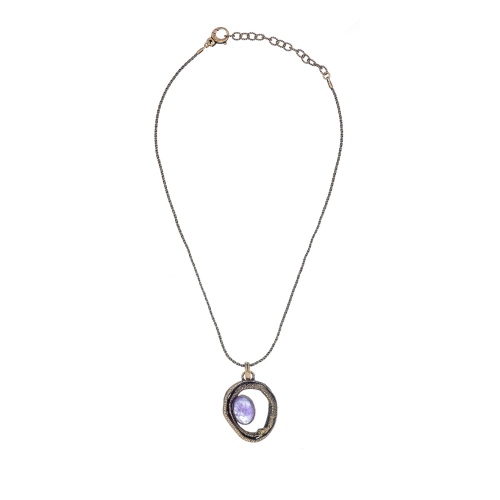 Фото Колье Alcozer&J змея с аметистом и кристаллами Swarovski  AL2502-C48FI24
