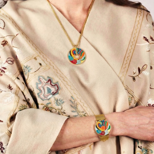 Браслет на металлическом ремешке Fiore Luna CB13784-3 G