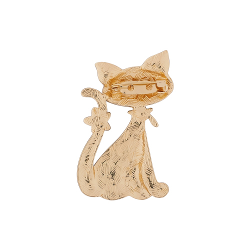 Брошь  Кот с цветком