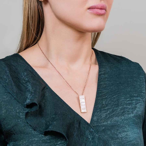 Фото Колье Пирамида SHELL ROSE Art Deco Fiore Luna BP02788-8 R/RG