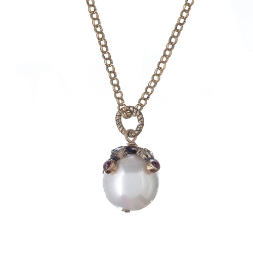 Фото Колье Alcozer&J бусина майорка гранат Swarovski  AL2312-C5361C