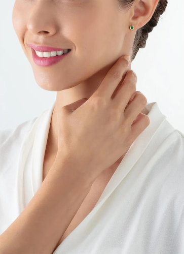 Фото Серьги Dark Green-Gold Coeur de Lion 0227/21-0549