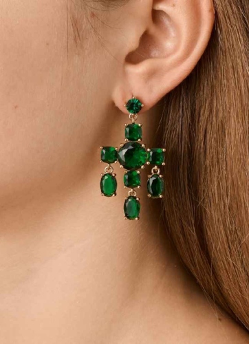 Фото Серьги LEONORA SG EMERALD GREEN Dyrberg Kern 450001