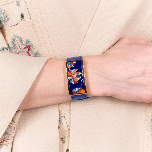 Браслет на синем кожаном ремешке Fiore Luna CB13599-7