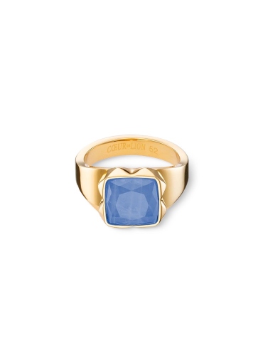 Фото Кольцо Spikes Square Aventurine gold-blue Coeur de Lion 1200/40-0716 52