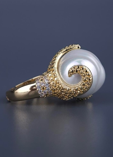 Кольцо Madreperla MP02001029 gold/white