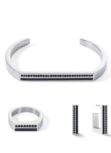 Фото Кольцо 18 мм Black-Silver Coeur de Lion 0133/40-1317 56