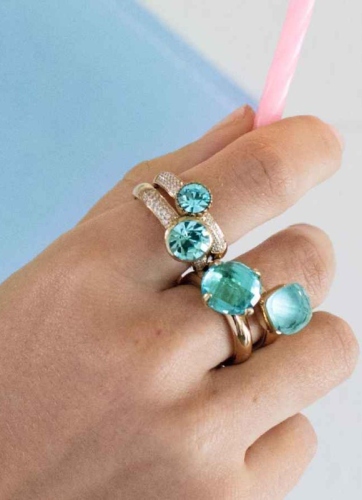 Фото Кольцо Firenze soft aqua 17.2 мм Qudo 613729 BL/RG