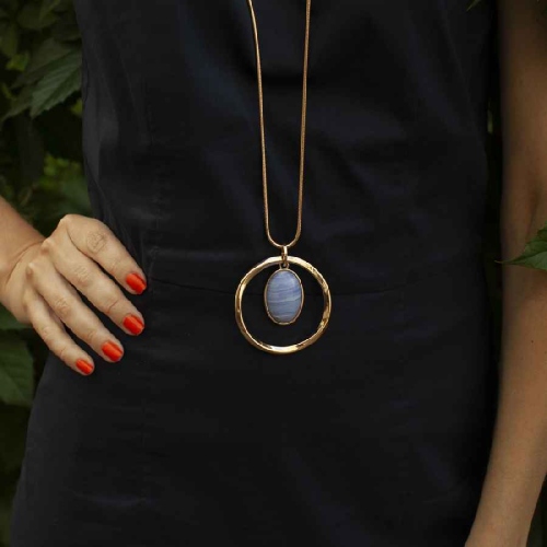 Фото Колье TURQUOISE OPAL Elegia Fiore Luna LN5142 BL/G
