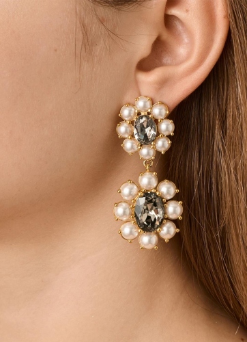 Серьги LINA SG WHITE PEARL / GREY НЕТ В ФИДЕ DYRBERG/KERN 450071
