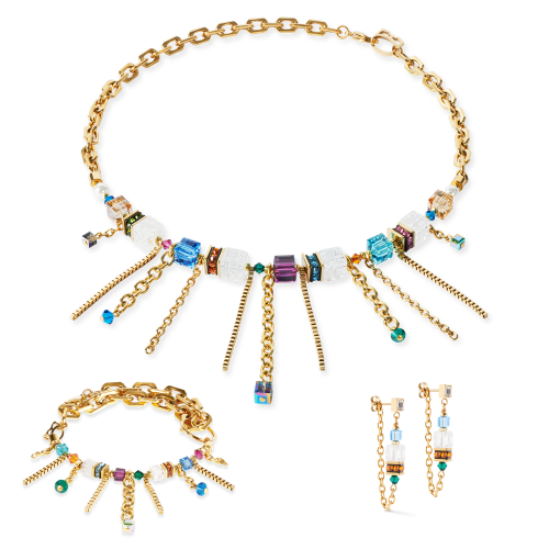 Фото Колье Sunray Cube Couture gold multicolour Coeur de Lion 3020/10-1516