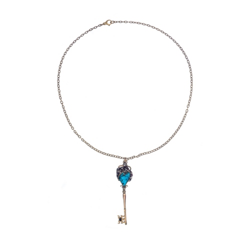 Фото Колье Alcozer&J ключ бирюза гранат сапфир Swarovski  AL2502-C128JW24