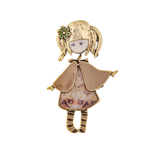 Брошь Девочка в манто