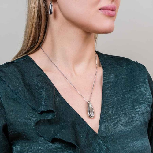 Фото Колье Капля SHELL Art Deco Fiore Luna BP01376-13 BW/S