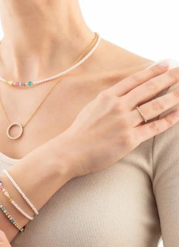 Фото Кольцо 19 мм Multicolour Pastel Gold Coeur de Lion 0146/40-1590 60