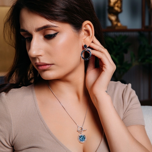 Фото Серьги BBL Kristal Fiore Luna A2002SW-E108.23 BL/S
