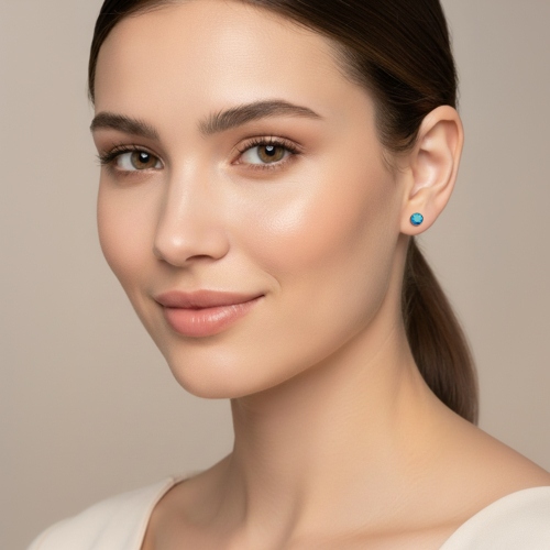 Пусеты Crystal Metalic Blue Fiore Luna SWE297 CMB RG