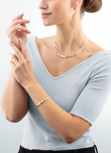Серьги Cosmic Pearls soft silver Coeur de Lion 1135/21-1522