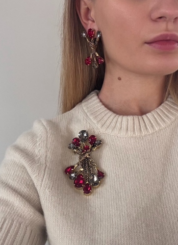 Фото Брошь "Хромосомы" Claudio Canzian CC00211106 red