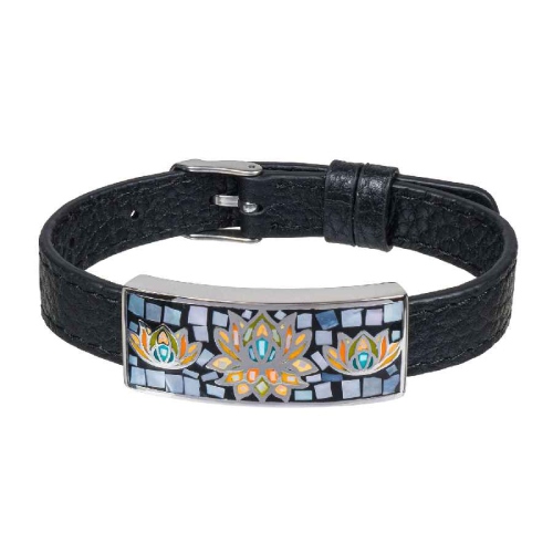 Фото Браслет на черном кожанном ремешке Fiore Luna Classic Fiore Luna CB03596-2A