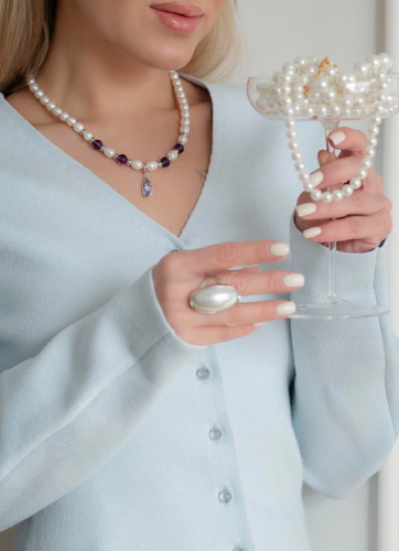 Кольцо Madreperla MP02001032 white/silver