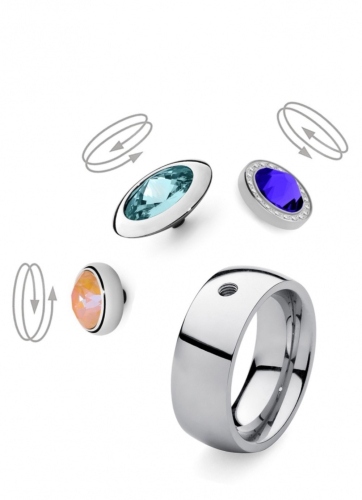 Фото Кольцо - база Basic big silver 17.2 мм Qudo 627002 S