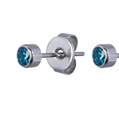 Фото Пусеты Cubic zirconia Blue Topaz Fiore Luna Classic SWE0128 BT S