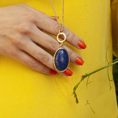 Фото Колье NATURAL LAPIS Elegia Fiore Luna LN5152 BL/G