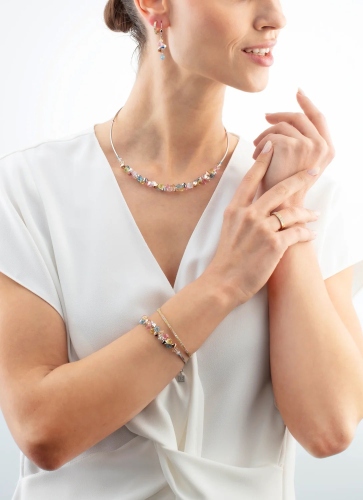 Фото Серьги Hoop Multicolour Pastel Gold Coeur de Lion 0146/23-1590