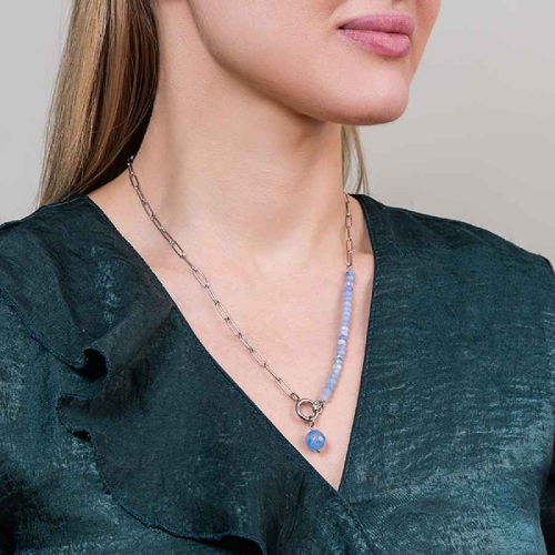 Фото Колье AGAT BLUE Art Deco Fiore Luna BP03181-2 BL/S