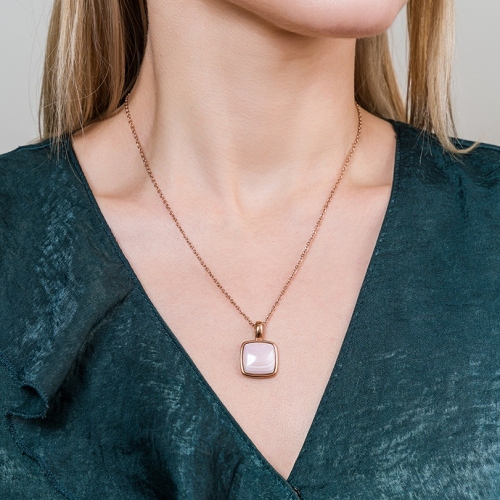 Фото Колье Куб SHELL ROSE Art Deco Fiore Luna BP02914-3 R/RG