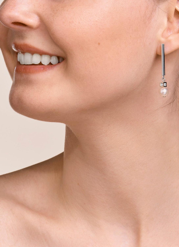 Фото Серьги Asymmetry White-Silver Coeur de Lion 1102/21-1417