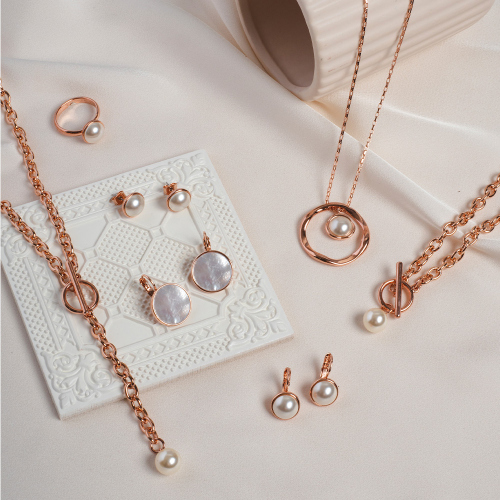 Фото Серьги Cream Pearl Kristal Fiore Luna A2010PE-E01.12 BR/RG