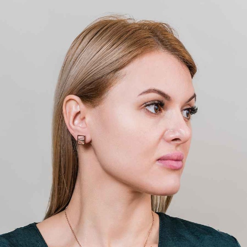 Фото Серьги Пирамида SHELL ROSE Art Deco Fiore Luna AE02788-8 R/RG