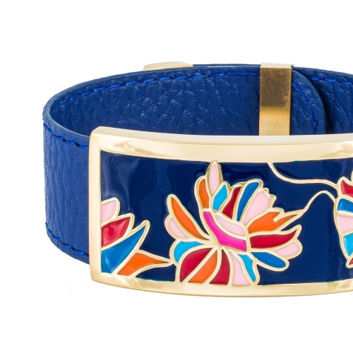 Браслет на синем кожаном ремешке Fiore Luna CB13599-7