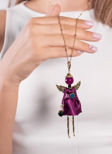 Фото Подвеска Miamelie Кукла Кларис с крыльями в фиолетовом
