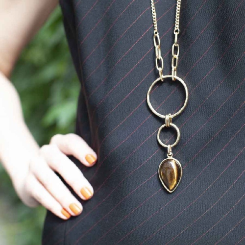 Фото Колье TIGER EYE Elegia Fiore Luna LN3171-6 BR/G